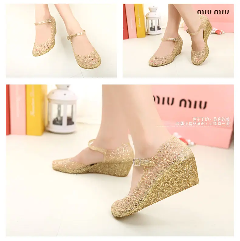 Women's Style Wedges Sandals Women Transparent Shoes Breathable Summer Sandals Women's Jelly Shoes Casual Sandals Female Shoes