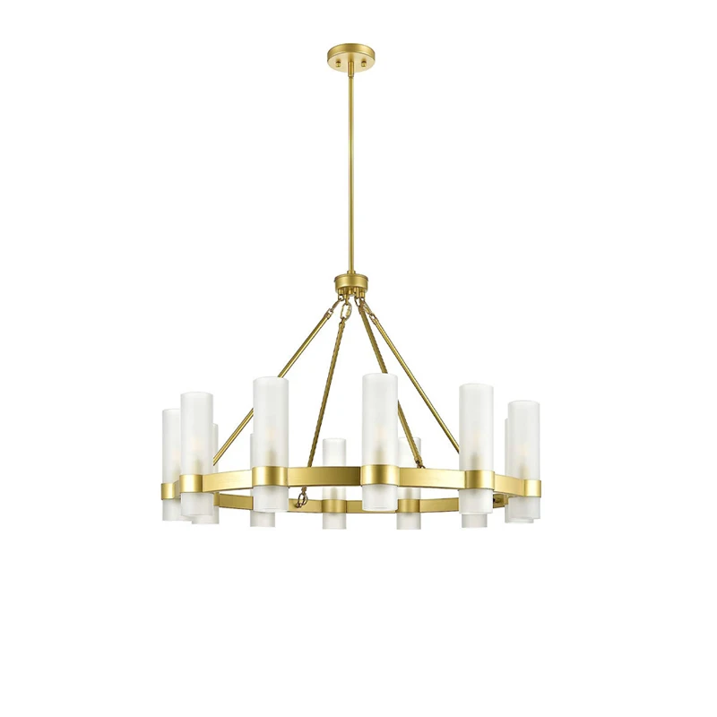 

E14 LED American Gold Silver Glass 2024 Chandelier Lighting Lustre Suspension Luminaire Lampen For Living Dinning Room