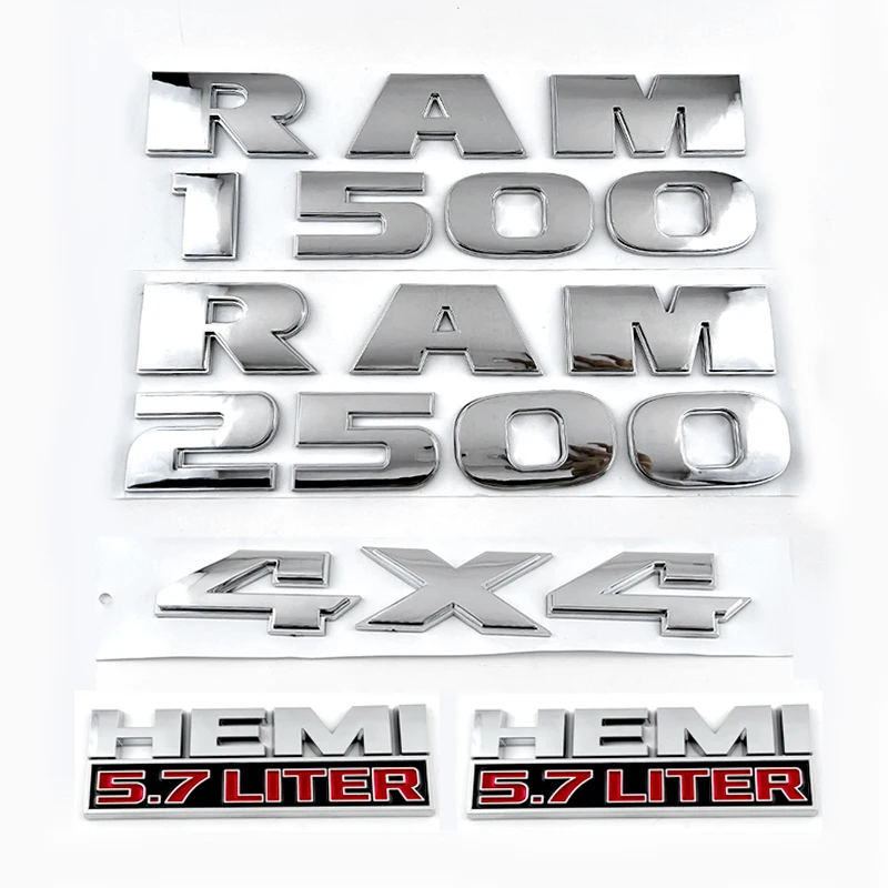 

Эмблема Для Dodge Ram 1500 2500 3500 4X4 л, значок-эмблема HEMI, логотип, автомобильные аксессуары, боковой, задний багажник, эмблема, наклейки