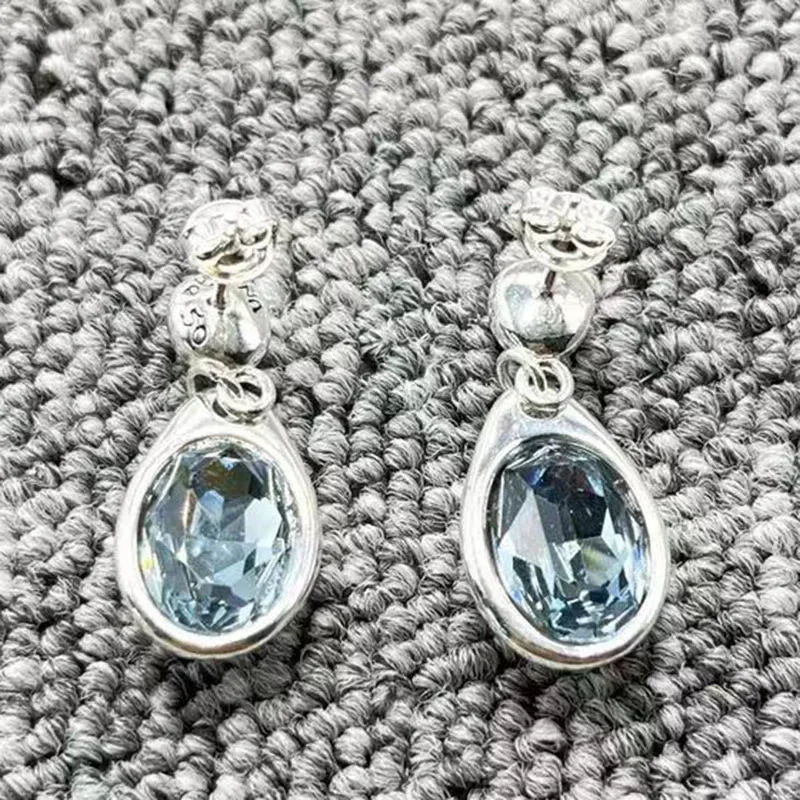 

2022 New UNOde50 Exquisite Fashion Electroplating 925 Silver Light Blue Earrings Jewelry Gifts