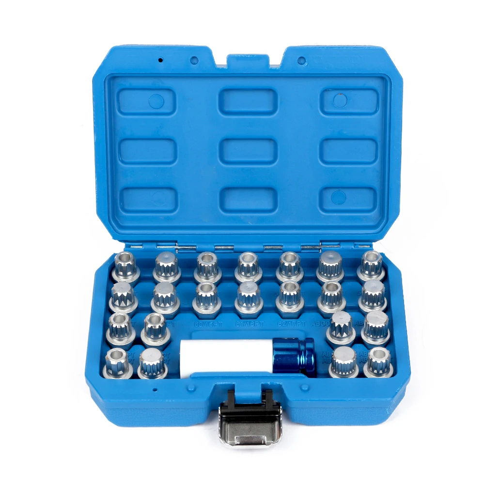 

23pcs Wheel Lock Nut Key Removal Kit Anti-theft Lug Nut Screw Tool Socket for VW