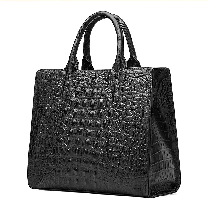 

Crocodile Pattern Genuine Leather Handbag Woman Luxury Alligator Cow Leather Tote Bag Fashion Ladies Shoulder or Crossbody Bags