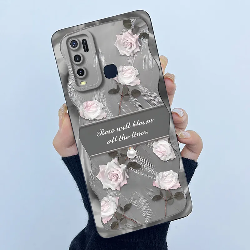Fashion Simplicity Flower Soft Liquid Silicone Phone Case Cover