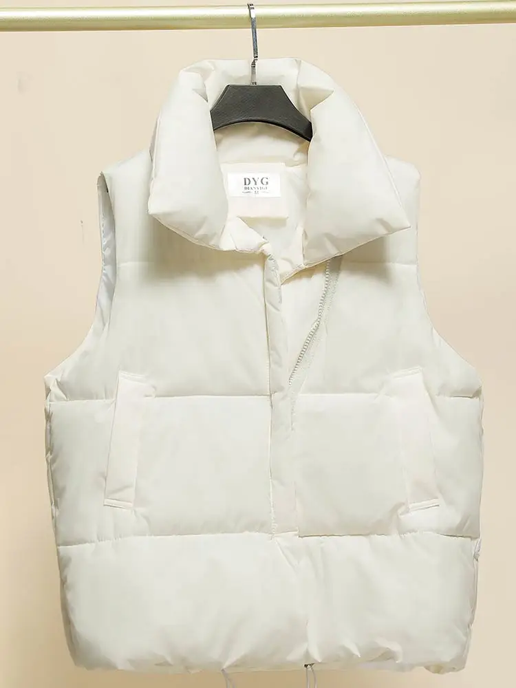 PinkyIsBlack 2022 New Winter Cotton Down Vest Women Loose Waistcoat Warm Cotton Padded Jacket Sleeveless Female Winter Waistcoat