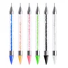 1PCS Acrylic Double Head Rhinestone Picker Dotting Pen Crystal Beads Handle Wax Pencil Manicure Point Drill Pen Nail Art Tools#5 2
