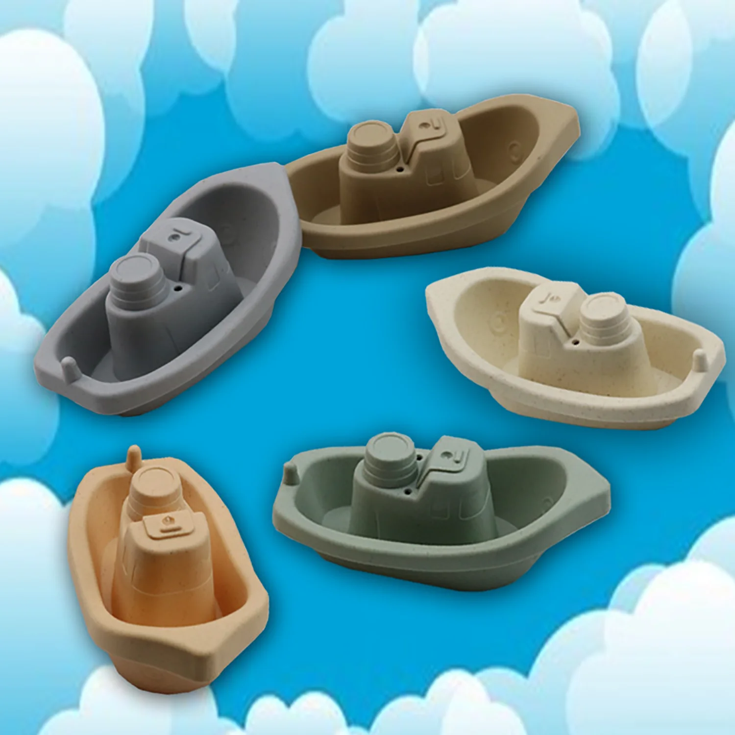 Small boat stacked music layer by layer hourglass stacked cup straw color parent-child early education bathroom puzzle 5pcs/set 3