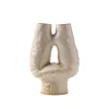 CAPIRON Double Mouth H Vase Ceramic Porcelain Nordic Boho Wabi-sabi Decorative Flowerpot for Dried Flower Pampas Grass Office 6