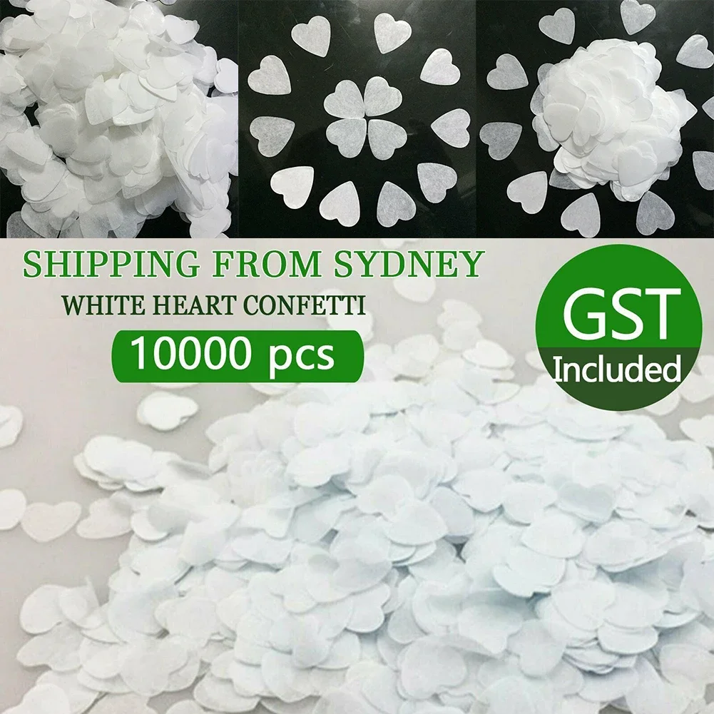 10000pcs Tissue Paper Biodegradable White Heart Confetti Birthday Party Wedding Festive Supplies For DIY Celebration images - 6