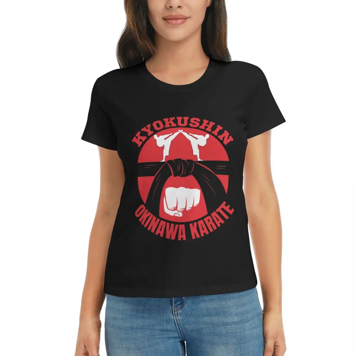 

Movement Kyokushin Karate Karate R343 Tshirt Black Graphic Cool High grade Fitness Eur Size