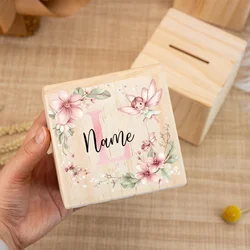 Custom Flower Letter Money Box with Name - Kid's Coin Collection Gift (L)