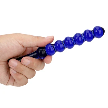 OLO 7 Beads Crystal Balls Pyrex Prostate Massage Butt Plug Fake Penis Glass Dildo Anal Plug Sex Toys for Women Men 4