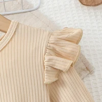 Robe de tempérament élégante pour filles, couleur unie, en mousseline de soie, à la mode, pour filles de 1 à 6 ans, robe de soirée printemps-automne 3