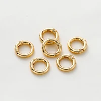 Fermoirs de connecteur ronds en laiton pour breloques, bijoux de bricolage de haute qualité, résultats exécutifs, document en or 14K, 18K, 20mm, 5 pièces 3