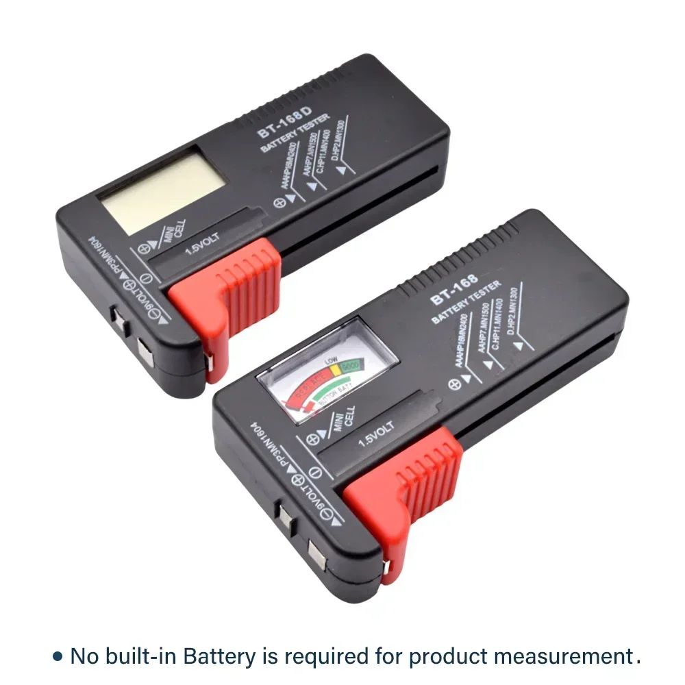 BT-168 BT-168D 디지털 배터리 용량 테스터, 전압 체크 계량기 표시기 측정, AAA 단추 셀 배터리, 1.5V, 9V