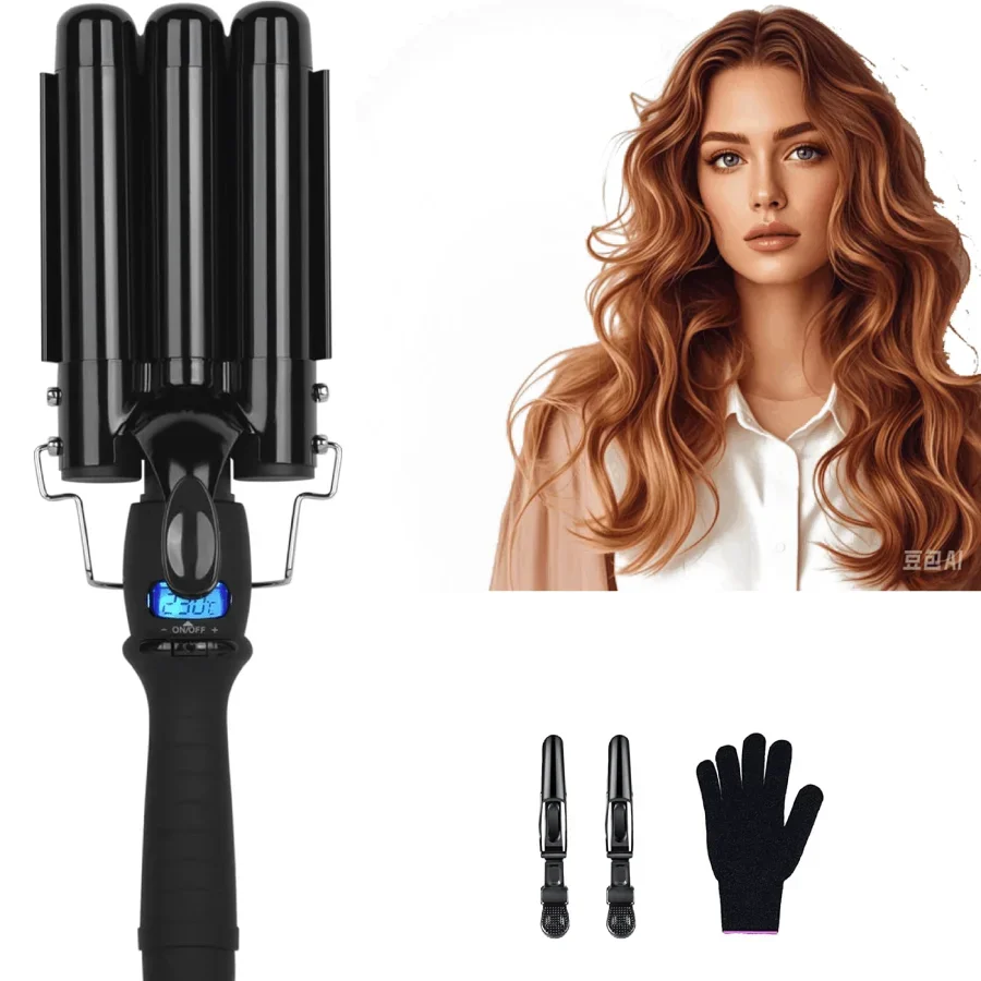 Beach Waves Prong Curling Iron Barrel Curling Iron Wand Electric