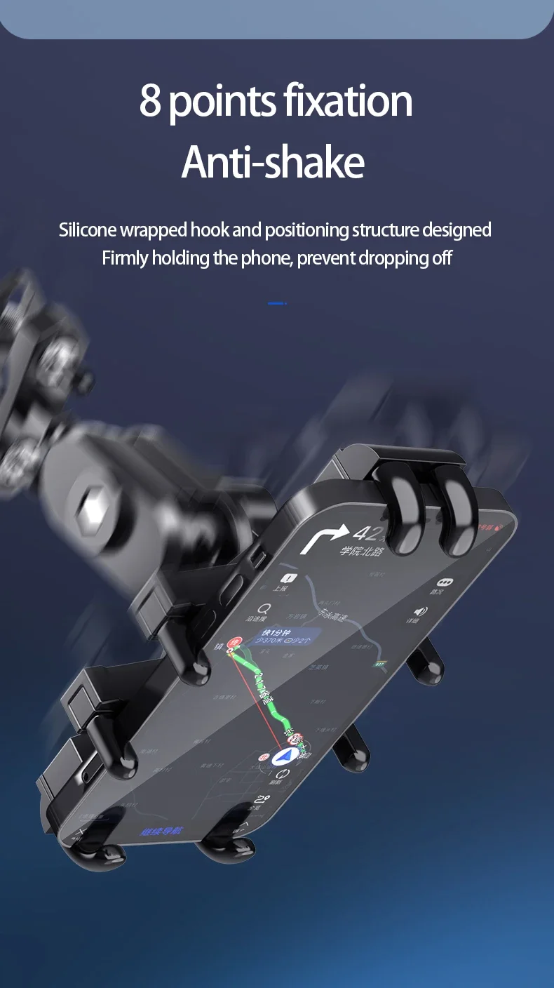 Xunting Stabile Mobile Metall Aluminium Legierung Übung Lenker Halterung Motorrad Zelle Universelle Wasserdichte Fahrrad Telefon Halter – Detail 12