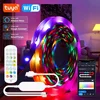 1-30M/100FT USB LED Strip Lights Tuya APP Control Color Changing 5050 RGB TV Backlight Flexible Lamp Tape for Room Decoration 1