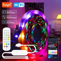 1-30M/100FT USB LED Strip Lights Tuya APP Control Color Changing 5050 RGB TV Backlight Flexible Lamp Tape for Room Decoration 1