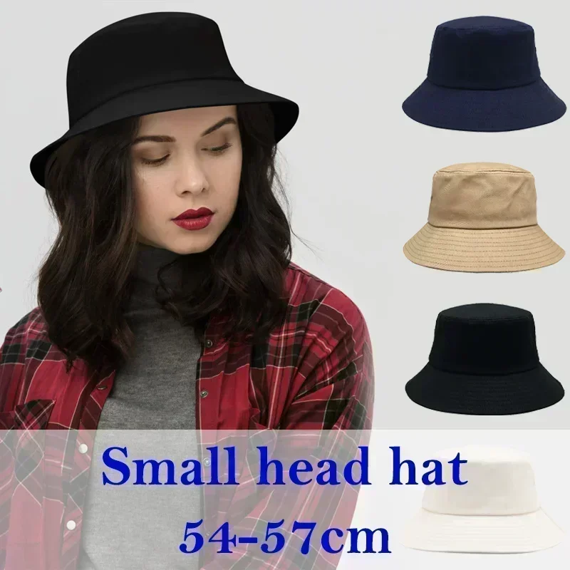 Big Head Man Large Size Bucket Hats Boy 60-63cm Plus Size Summer Fisherman Cap Women‘s 54-57cm Pure