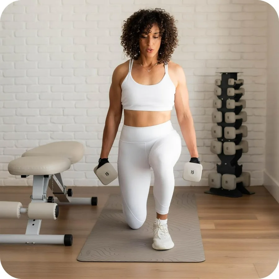 SafeGrip Square Dumbbells with Anti Slip Handles, Aesthetic Free Weights for Home Workouts, Stable Design Prevents Rolling durin