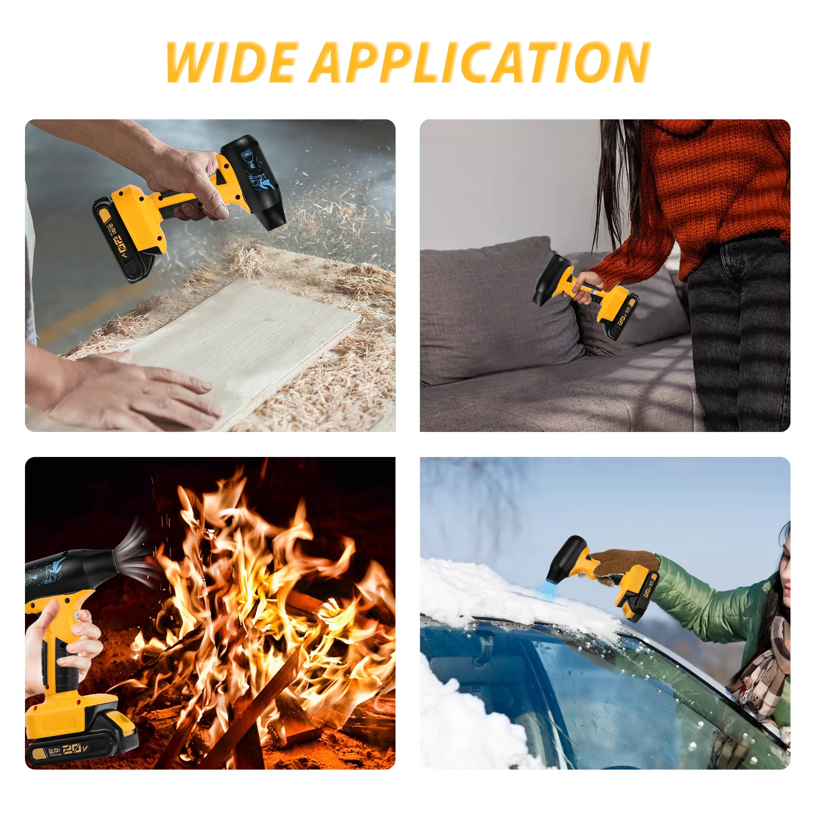 Jet Blower Brushless Violent Turbo Fan 130000RPM 4-Speed Control Wireless Handheld Fan For Dewalt 20V Battery (No Battery) 6