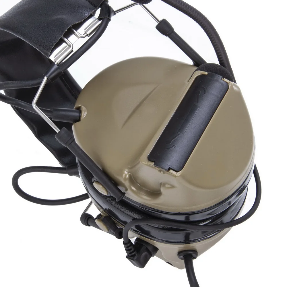 U94 PTT+brown Tactical Headset and Noise Reduction Hearing Protection Shooting Headphone For Yaesu Vertex VX-6R VX-7R FT-270R