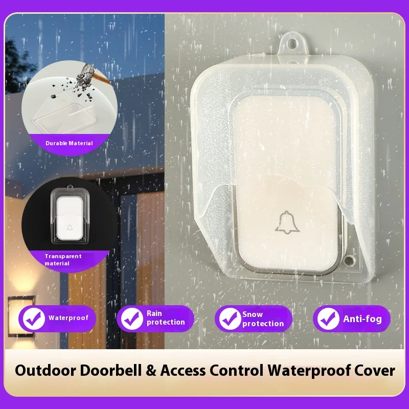 Three Color Doorbell Waterproof Rain Cover PC Transparent Shell Easy Install