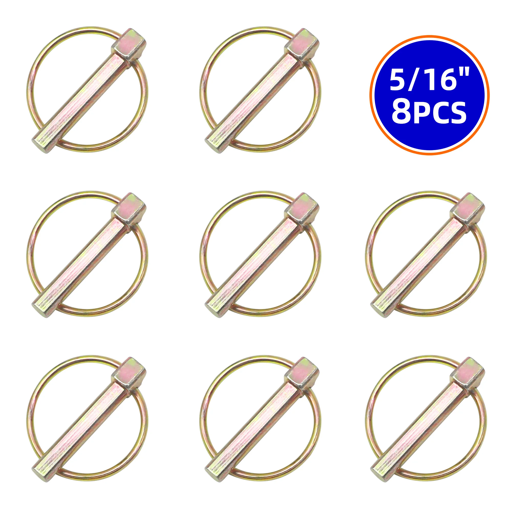O-shape Lynch Pin Heavy Duty Steel Coupler Latch Ring Clip 8PCS 1/4" 3/16" 5/16" 7/16" O Ring Round Arch Towing Hitch Hook Boat lynch pin
