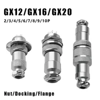 5pcs GX12 GX16 GX20 2 3 4 5 6 7 8 9 10Pin Male Female Butting Wire Cable Circular Aviation Socket Plug Panel Connector 1