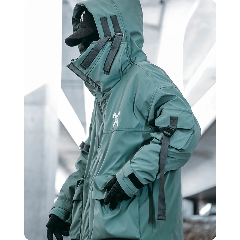 Unisex Male Fish Mouth Hooded Winter Coat Padding Puffer Jacket Heavyweight Men'S Clothes Varsity Harajuku Hiphop High Street 2