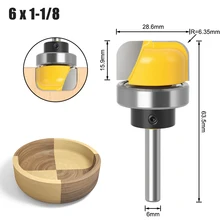  6mm/6.35mm/8mm Shank Bowl & Tray Router Bit 1-1/8