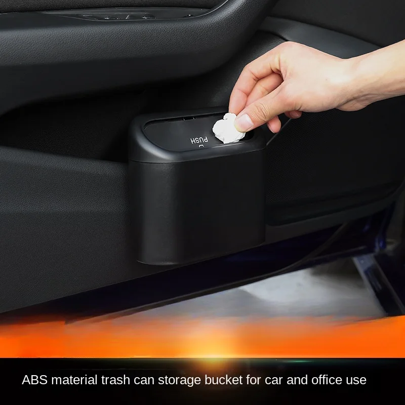 Car Trash Can Car Storage Bag Car Trash Bag Car Door Side Hanging Storage Bucket with Cover Mini Multi-functional Seat Back Box