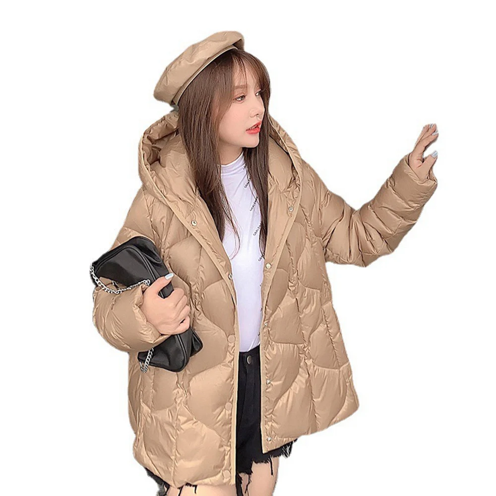 Korean Style Spring Autumn Women Parkas Down Hoody Jacket Lady Warm
