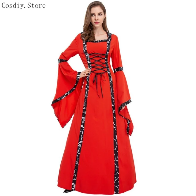 Medieval Renaissance Corset Dress Women Hood Gown Robe Witchy Costume Lace  Up Maxi Halloween Sorcerer Wizard Outfit For Adult - Cosplay Costumes -  AliExpress