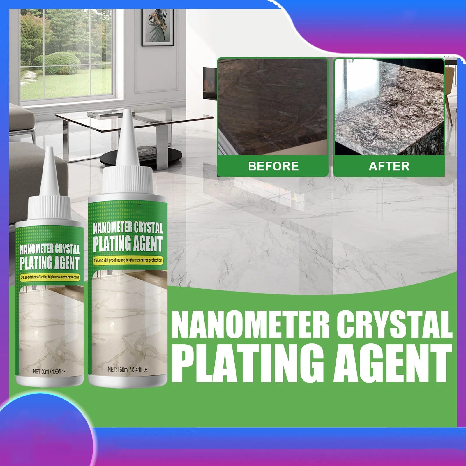 

Nano Crystal Plating Agent Marble Polishing Nano Crystal Liquid To Repair Brightening Tiles Restoration Agent Coating Spray