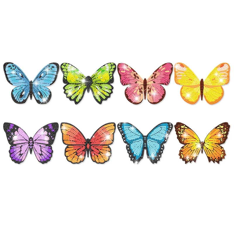 

8 шт. алмазная живопись в виде бабочки для украшения сада, Набор для творчества в виде бабочки для взрослых
