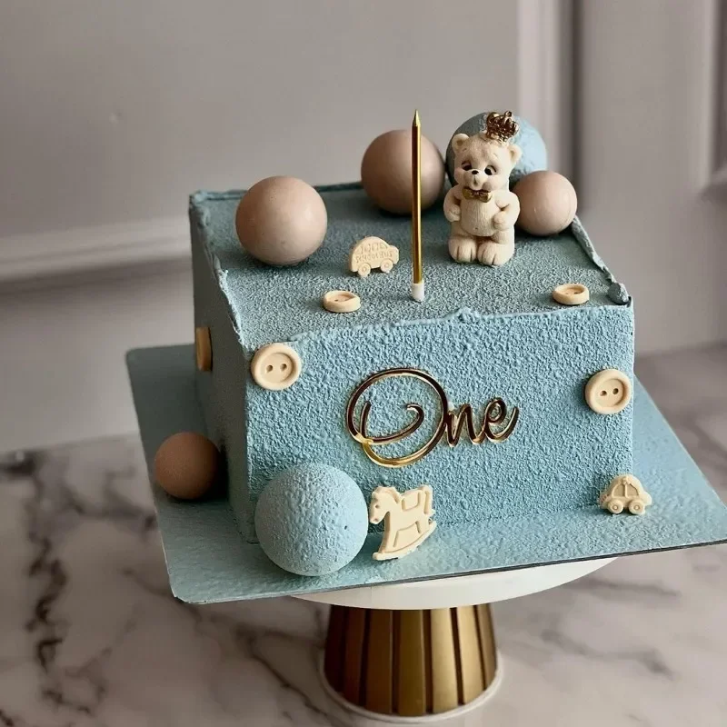 BOOMTOP Topper Torta Oh Baby In Acrilico Oro | Set Con 6 Piedini | Decorazione Per Battesimo, Nascita E Gender Reveal