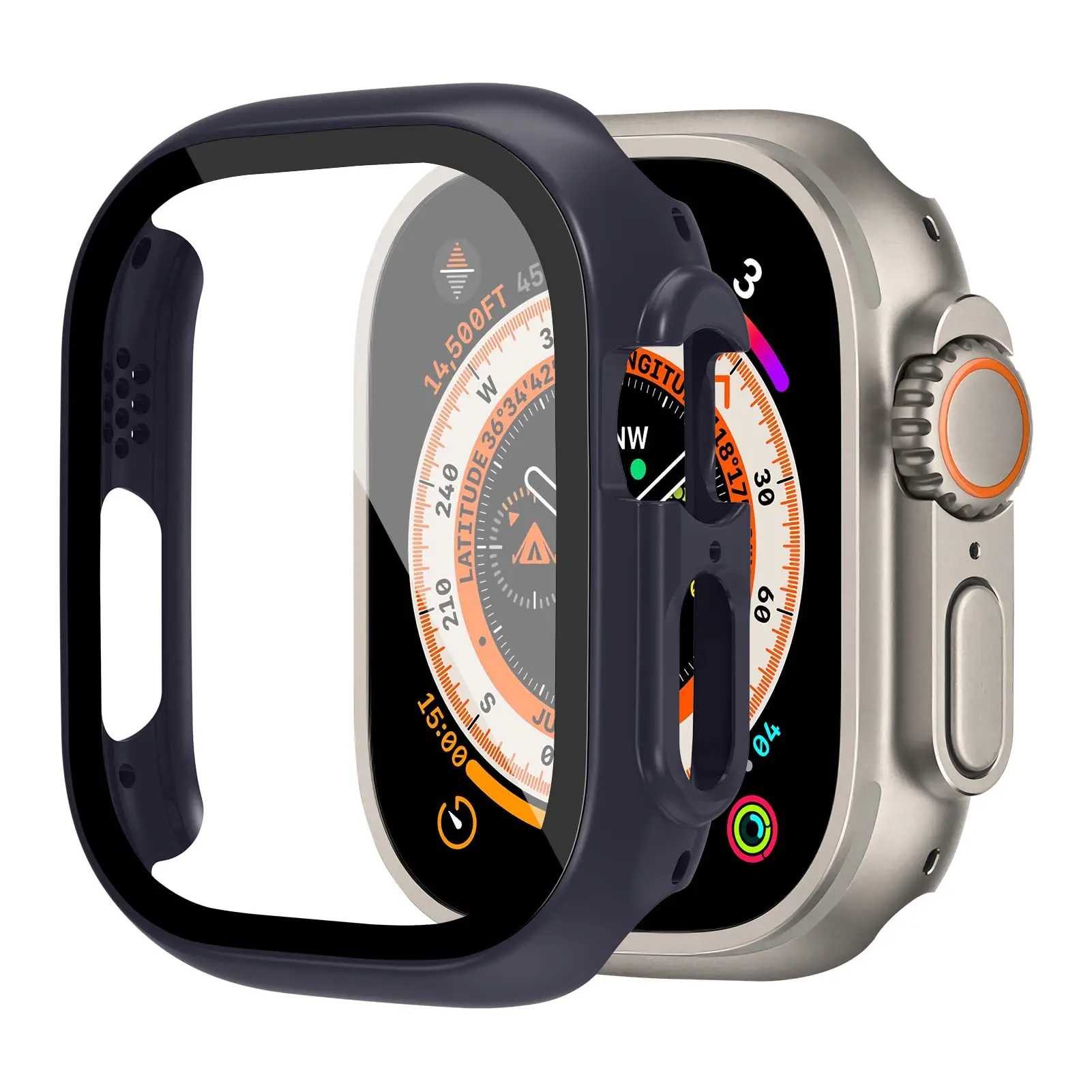 Premium Tempered Glass Screen Protector with Durable PC Bumper for Smartwatch - iWatch Series Accessories
