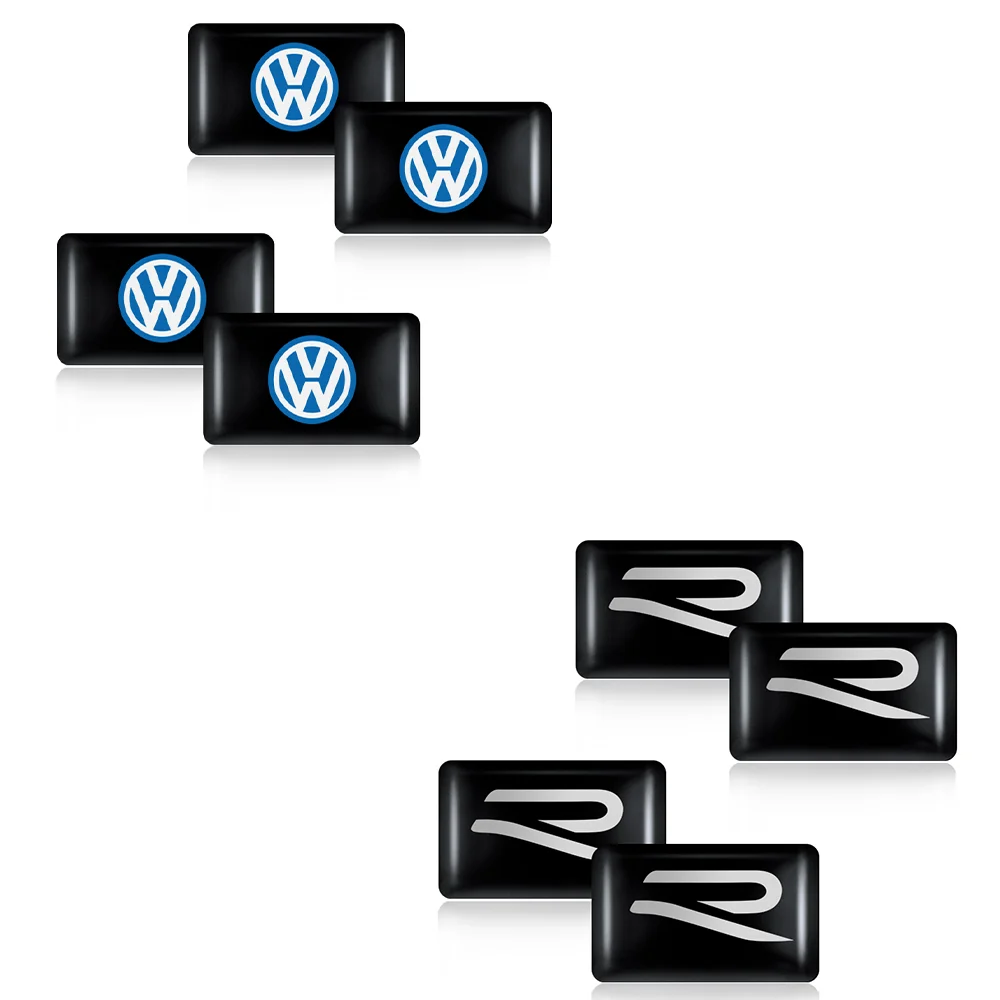 5/10개입 3D 에폭시 자동차 스타일링 스티커 데칼 장 폭스바겐 VW 제타 라비다 보라 폴로 파사트 b6 b8 mk6 골프 R R라인 CC용