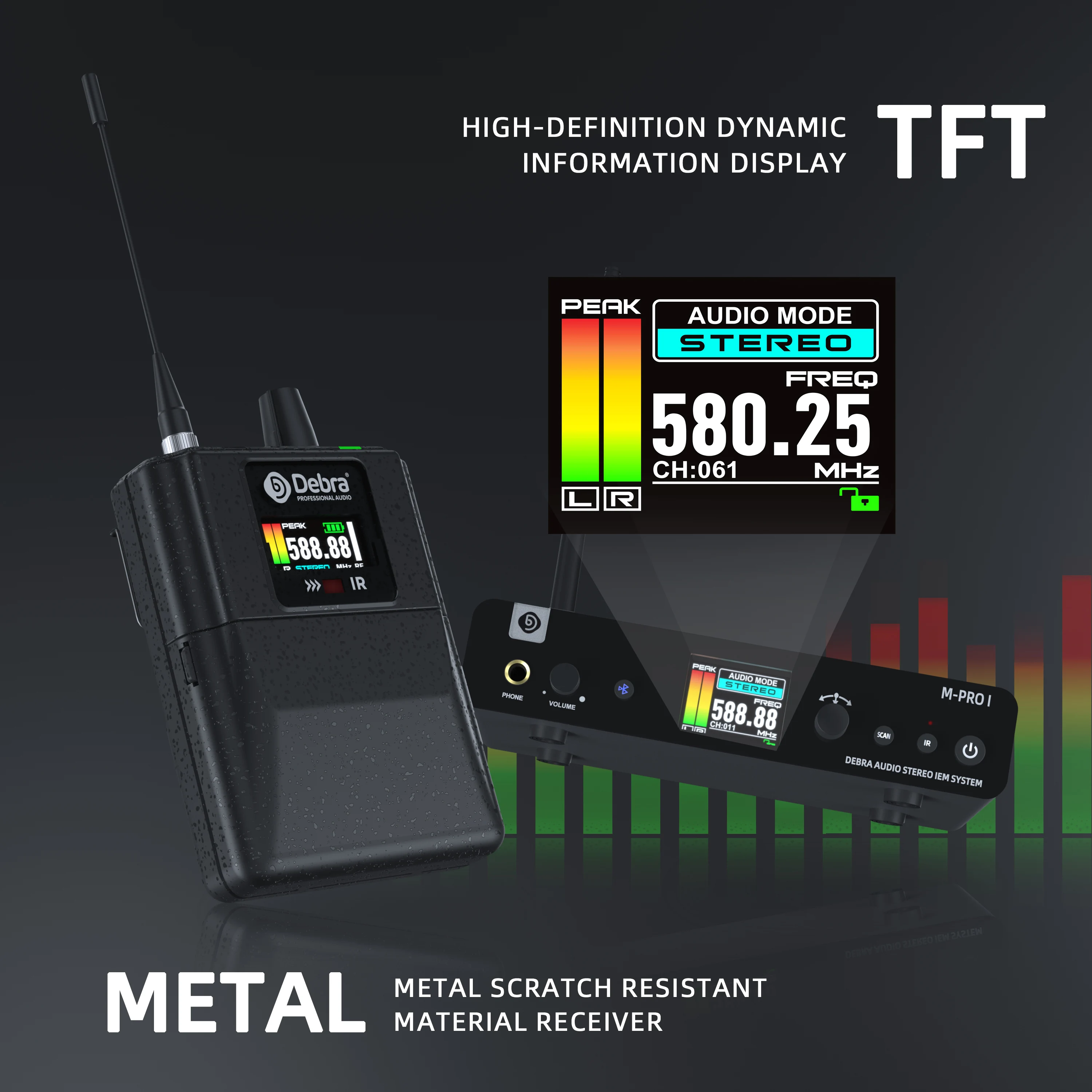Debra Audio Stereo M-PROl Digital Wireless In-ear Monitoring System 560-690MHz U