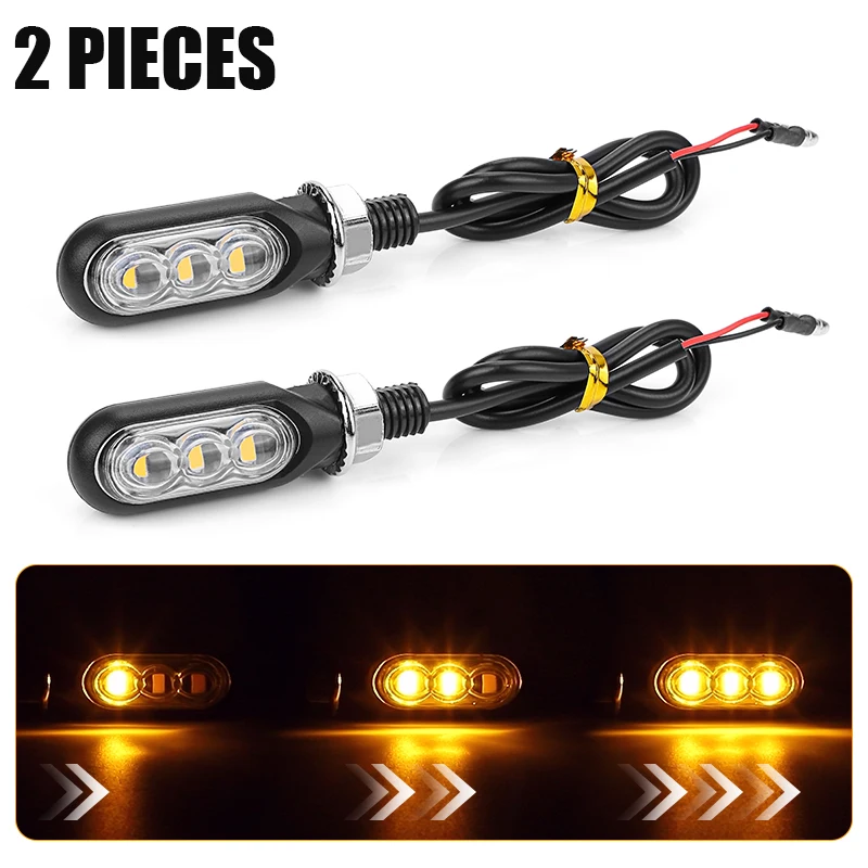「YAMAHA」電飾イルミ Motorcycle Mini LED Turn Signal Lights Amber Flowing