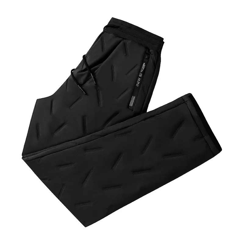 thumbnail image 1 of Pantalones acolchados a prueba de viento para hombre, pantalones de chándal gruesos de Cachemira para invierno, pantalones cálidos de lana para deportes al aire libre, pantalones para correr, 2024, 1 of 5