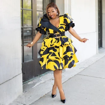 Ebere V Neck Layered Gown