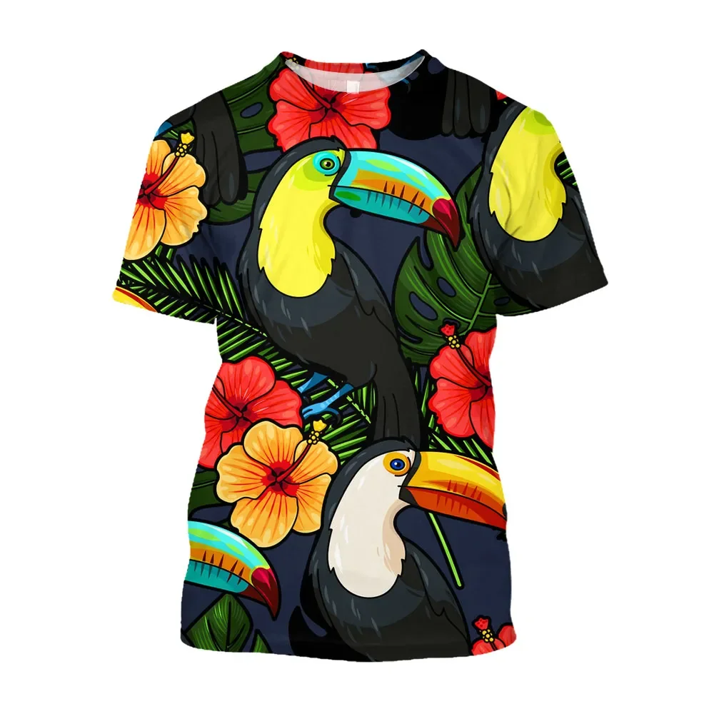 Summer Fashion Parrot Bird graphic t shirts For Unisex New