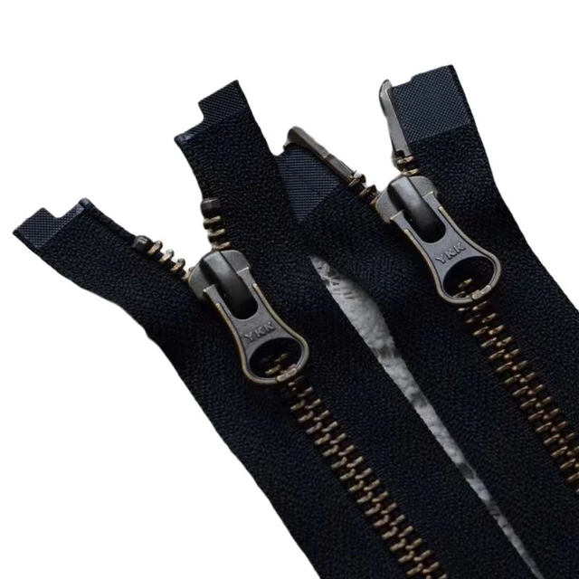 2pcs/Lot 5# 50 To 80cm Reversible Ykk Metal Zipper Vintage Bronze Black  Dark Blue Green Grey Coffee Jacket Sewing Accessory