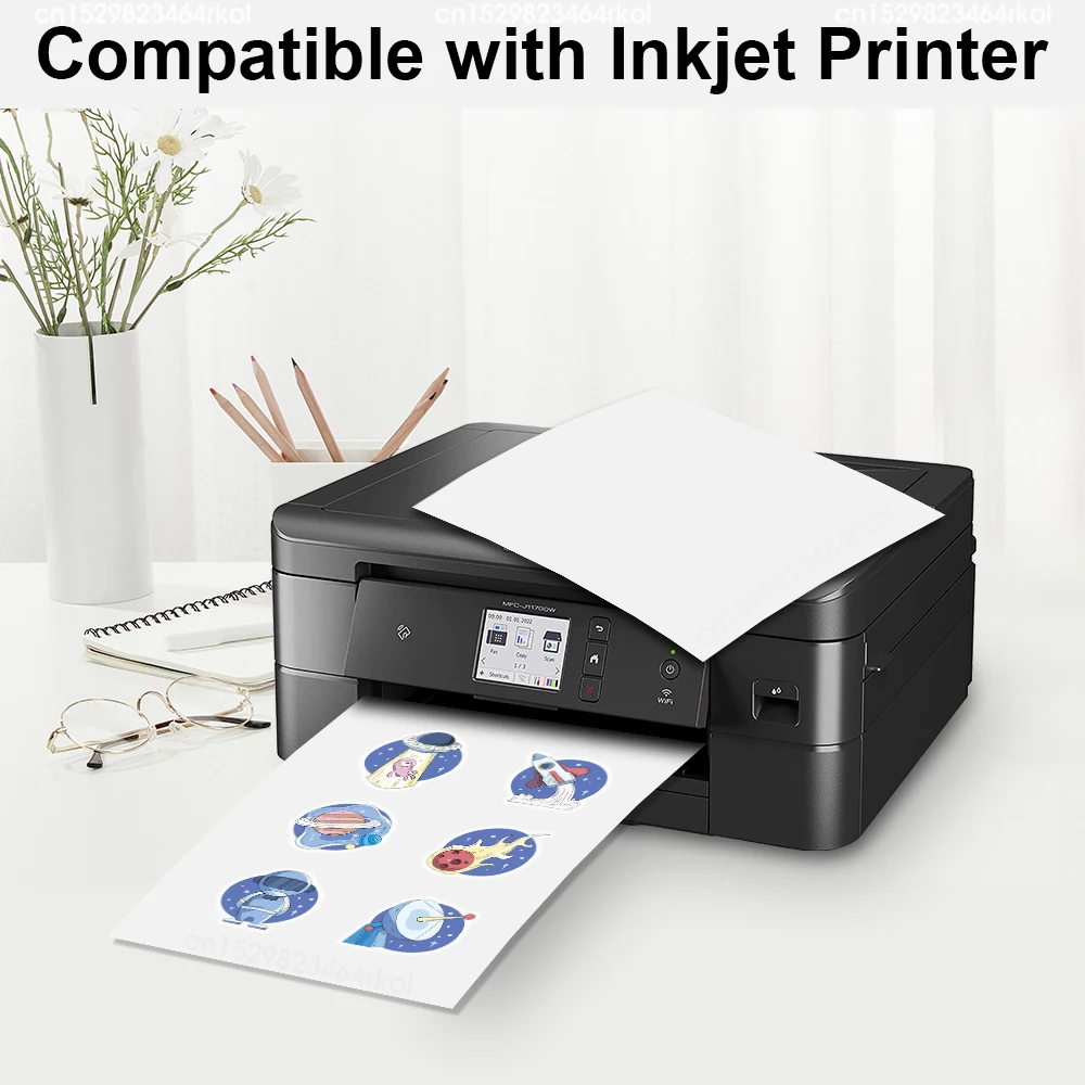 50 Sheets Printable Vinyl Sticker Paper Transparent White Self Adhesive A4 Paper Sticker Waterproof 70% Clear Paper Inkjet