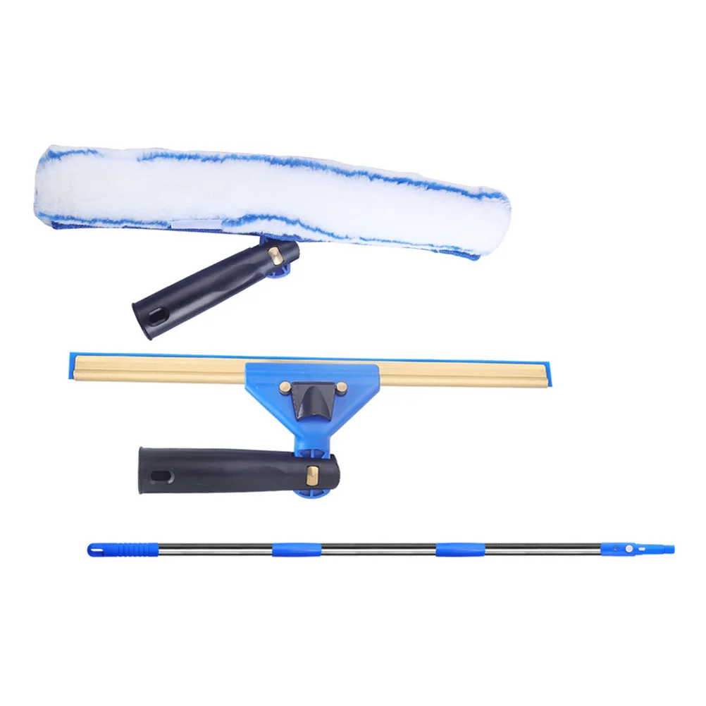 

Window Cleaner Squeegee And Microfiber Scrubber Kit Window Cleaning Squeegee Microfiber Window Scrubber With Pole For Car
