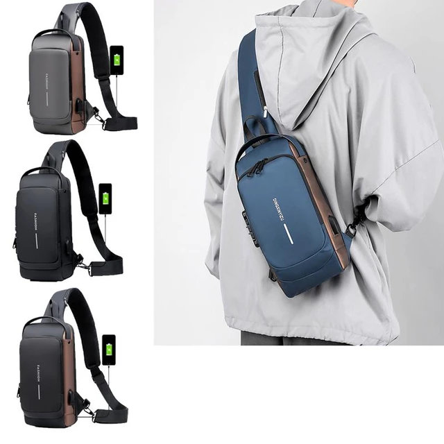 Designer Men Multifunction Anti-theft USB Shoulder Bag Crossbody Travel Sling  Bag Pack Messenger Chest Bag Luxury Brand Fashion - AliExpress
