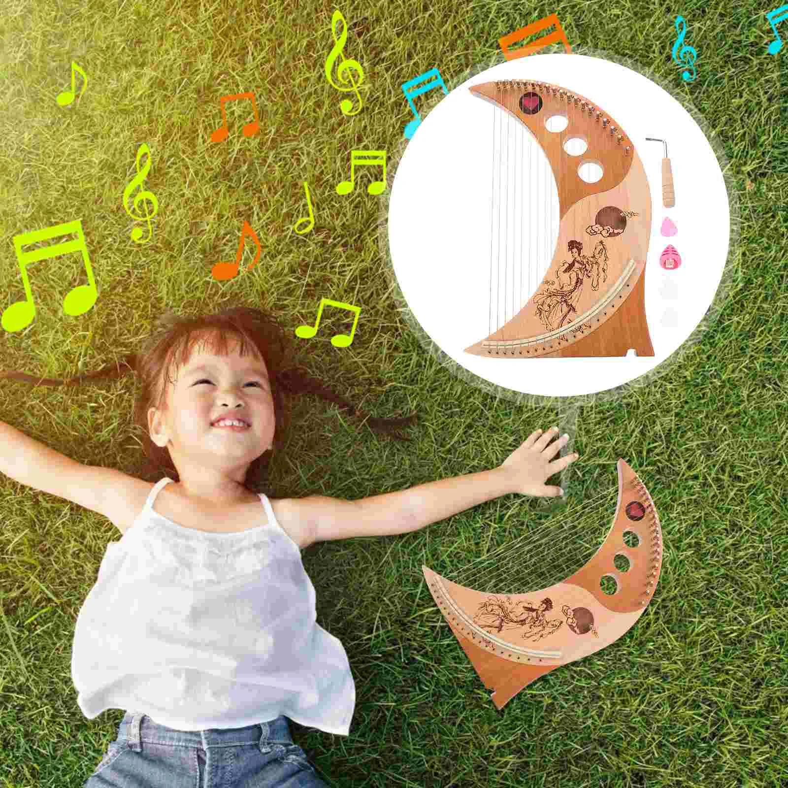

Exquisite Special Creative Wood Harp Lyre Harp for Gift Practice Performance