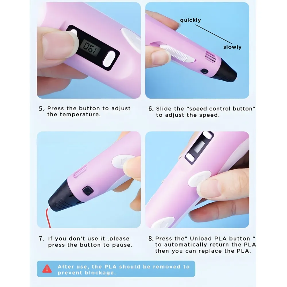 Children's 3D Drawing Pen with LCD Screen – Safe DIY Painting Toy and Creative Birthday Gift